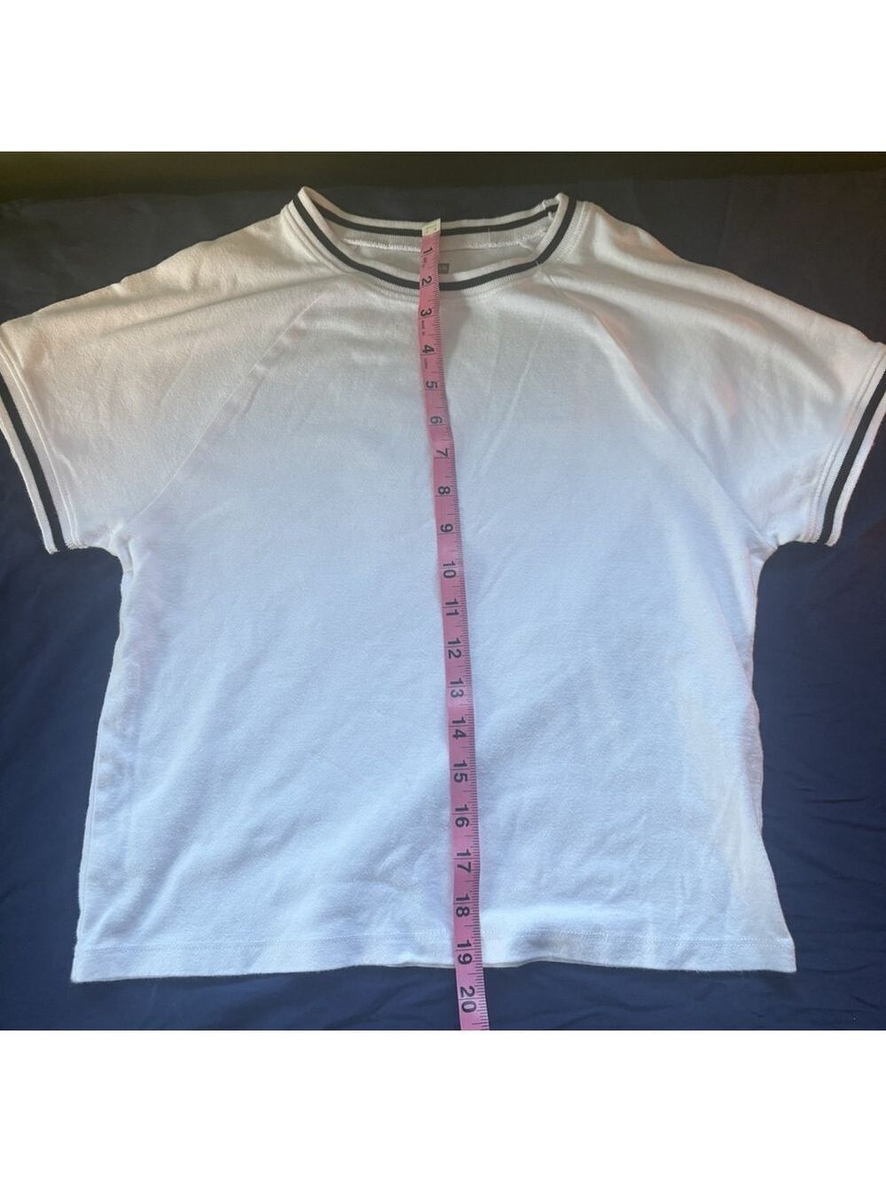 Levi's XL Slim Fit Ringer T-Shirt White Raglan Short Sleeve Retro Oracle Ringer - Picture 8 of 9